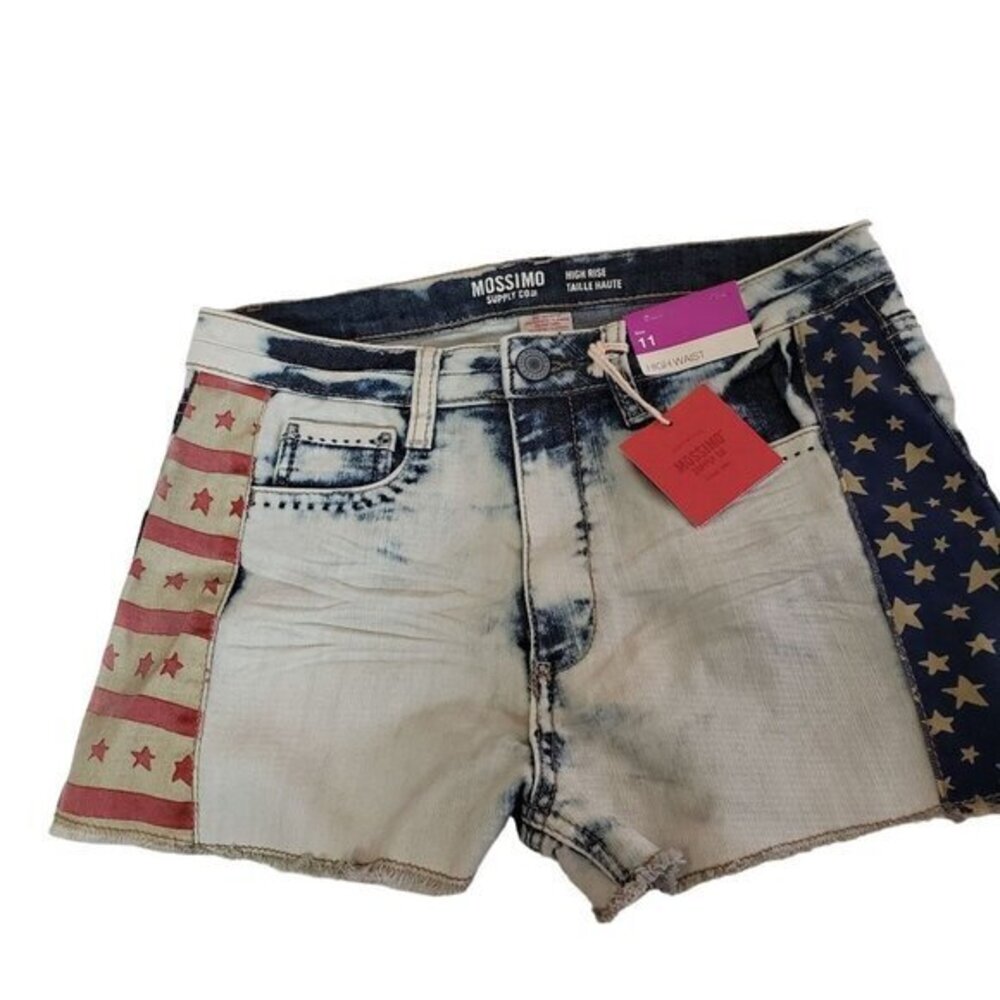 Mossimo Supply Co Denim Stars High‎ Waist Cutoff Womens Shorts Size 11 America